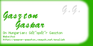gaszton gaspar business card
